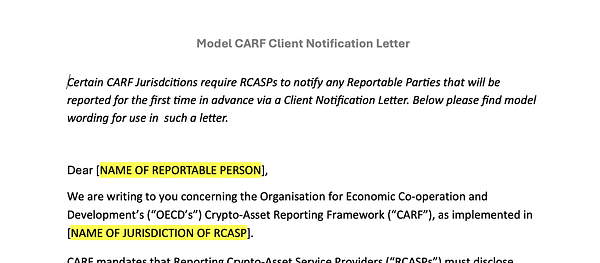 Client Notification Letters