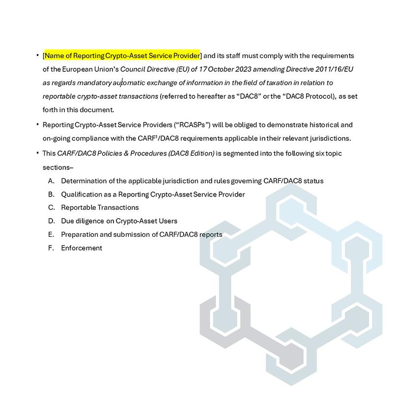 CARF Policies & Procedures (DAC8 Edition) - Image 3